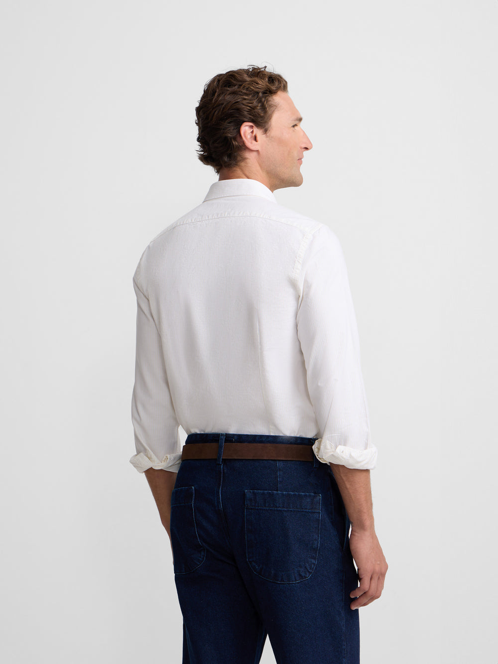 Chemise de sport Oxford à rayures jaunes