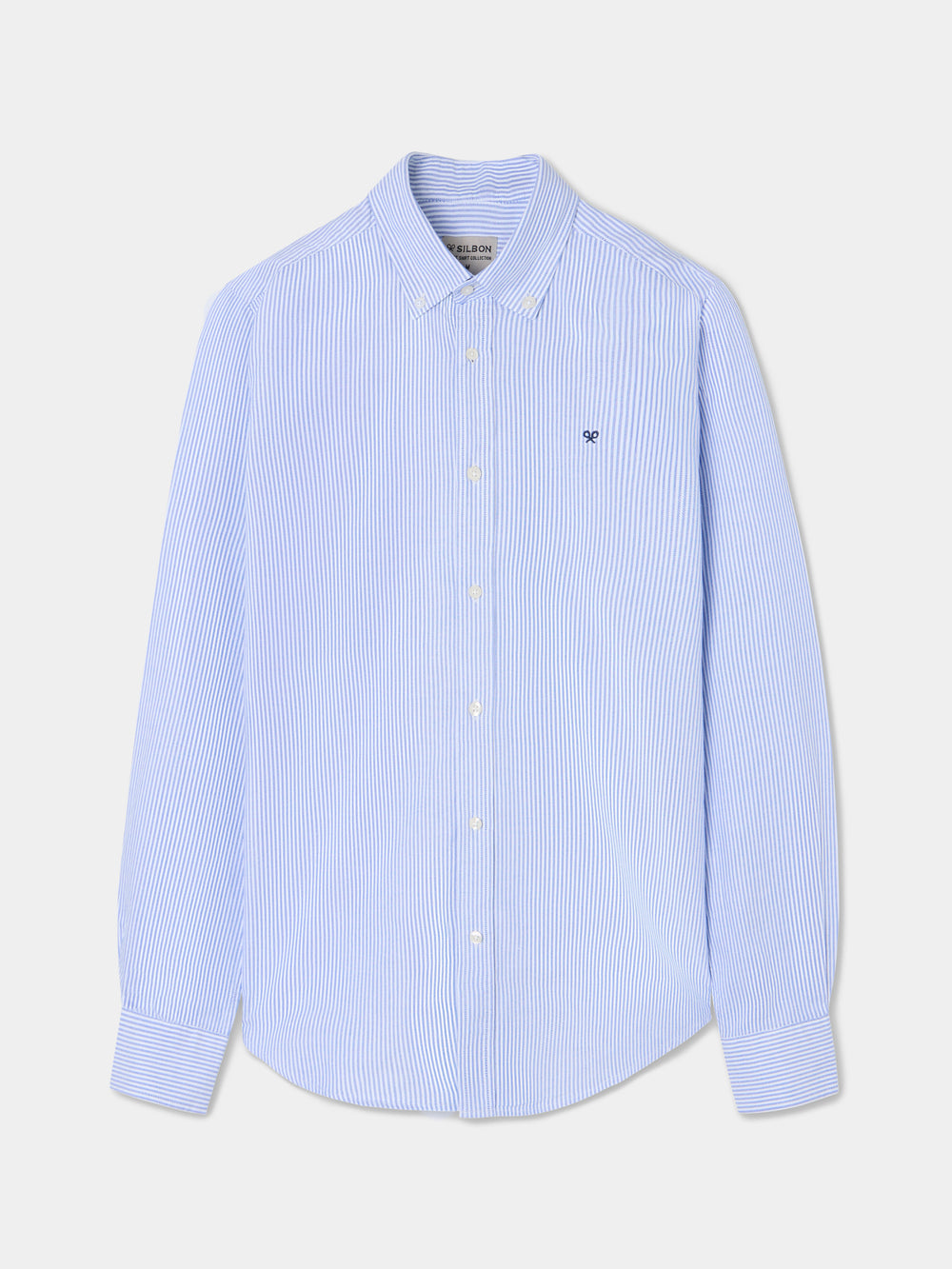 Chemise sport oxford rayures bleu moyen