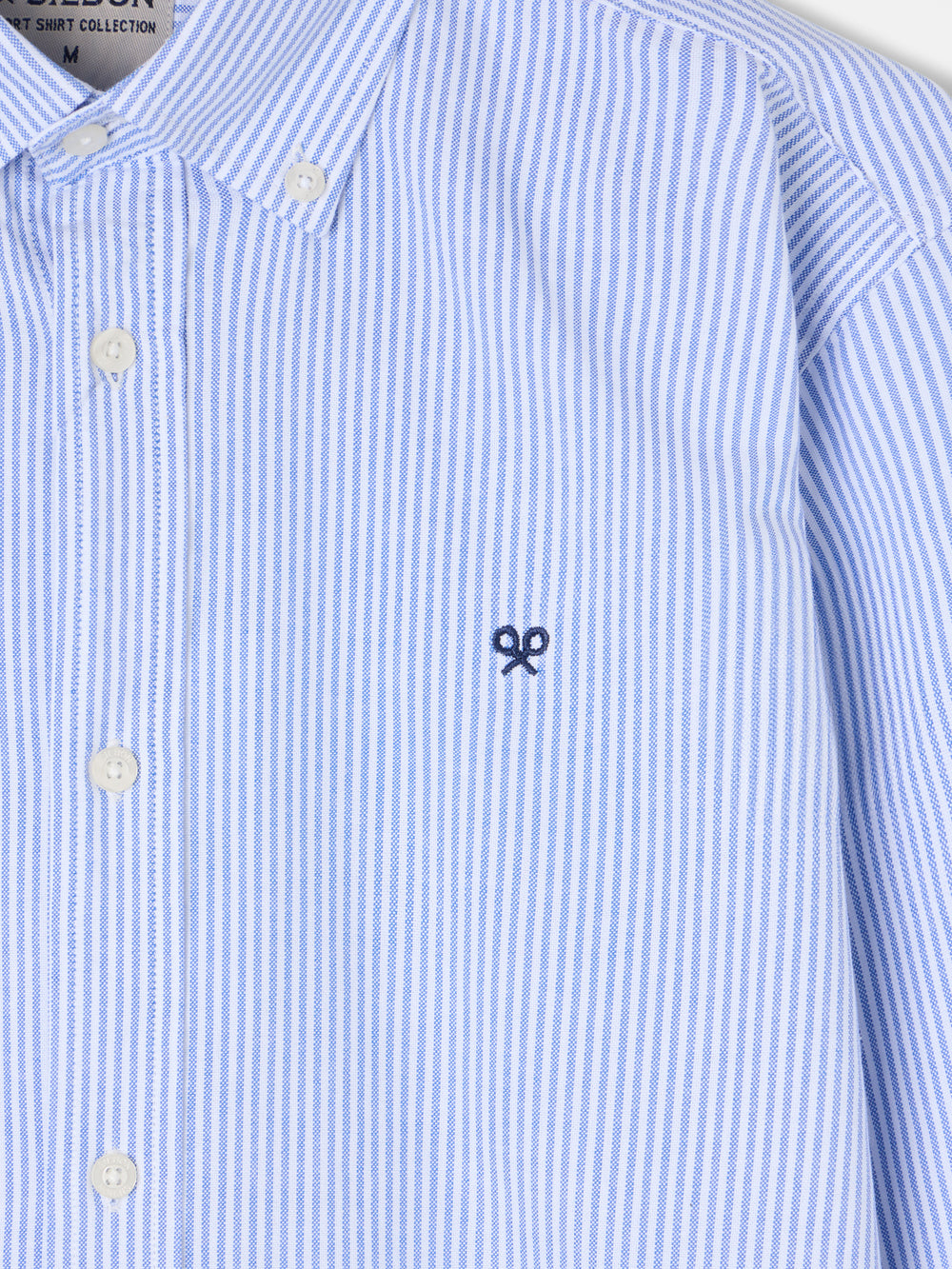 Chemise sport oxford rayures bleu moyen