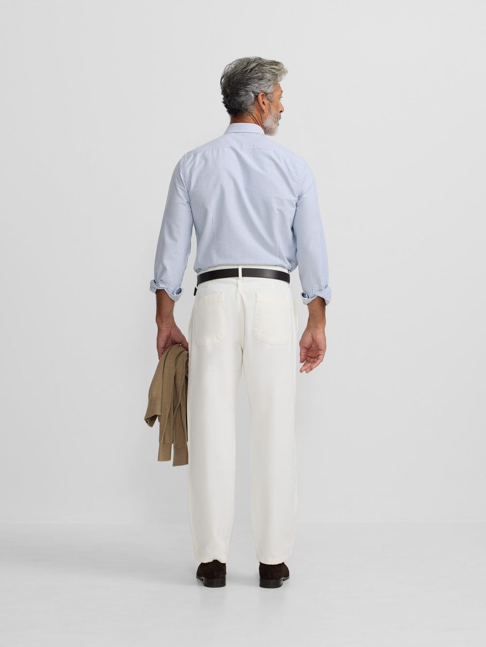 Chemise sport oxford rayures bleu moyen