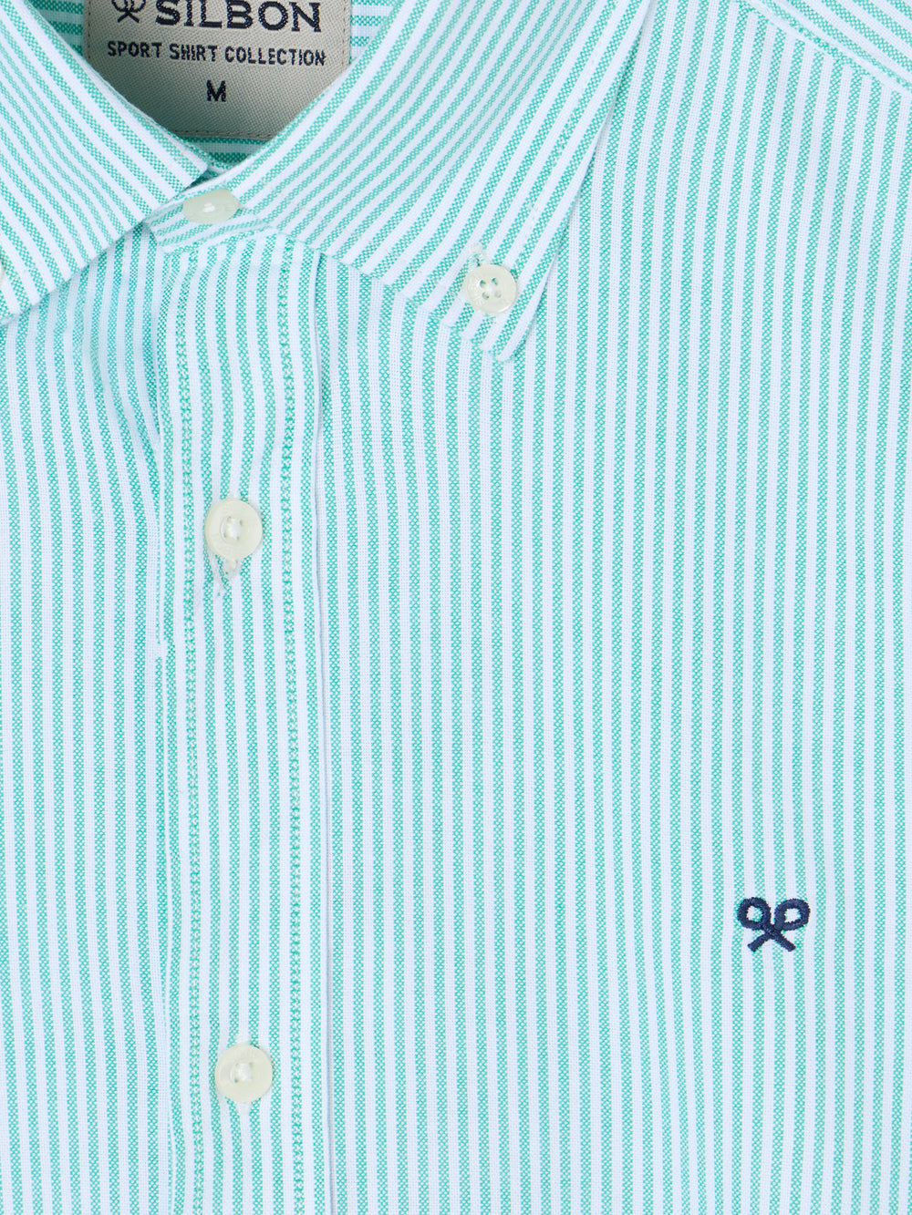 Chemise sport oxford à rayures vert moyen