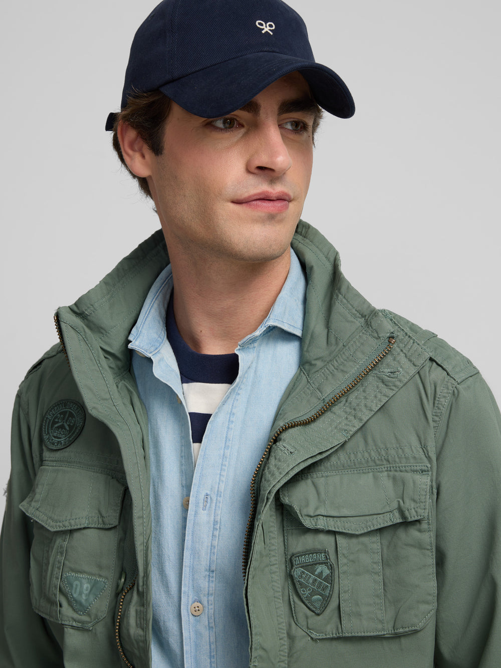 Parka militar tingida verde