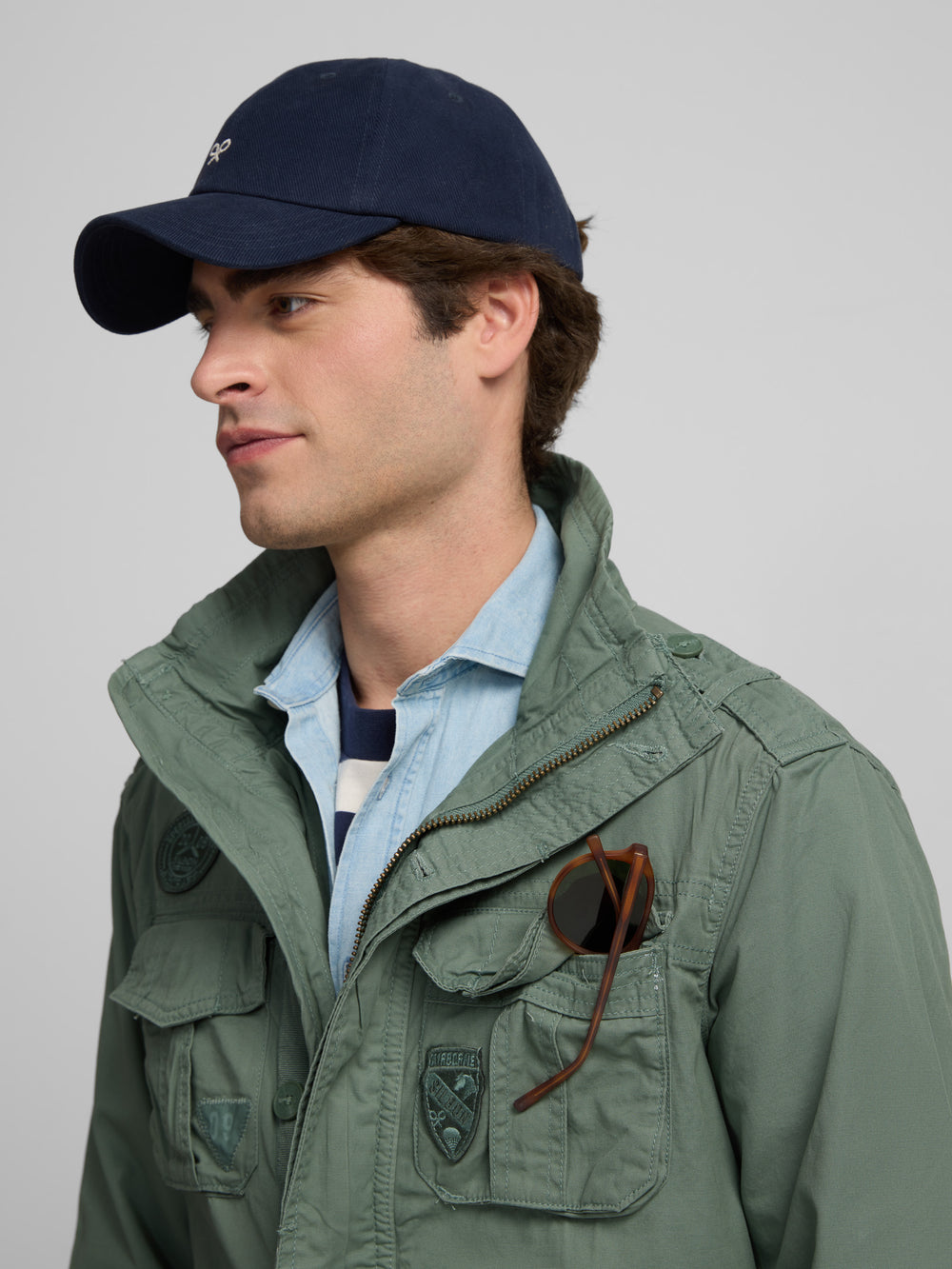 Parka militar tingida verde