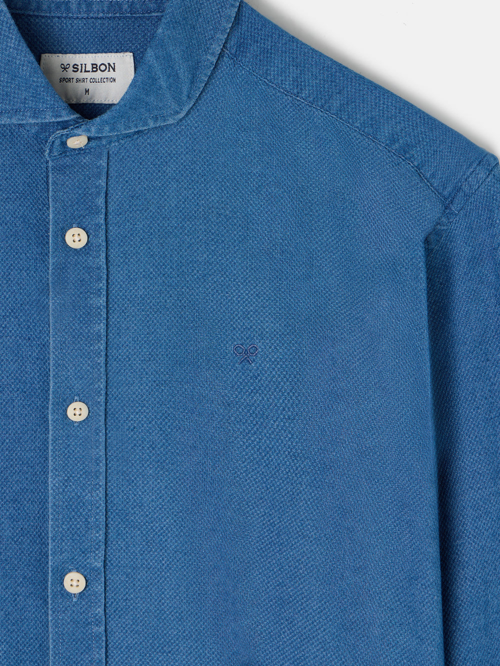 Camisa sport estructura denim azul medio