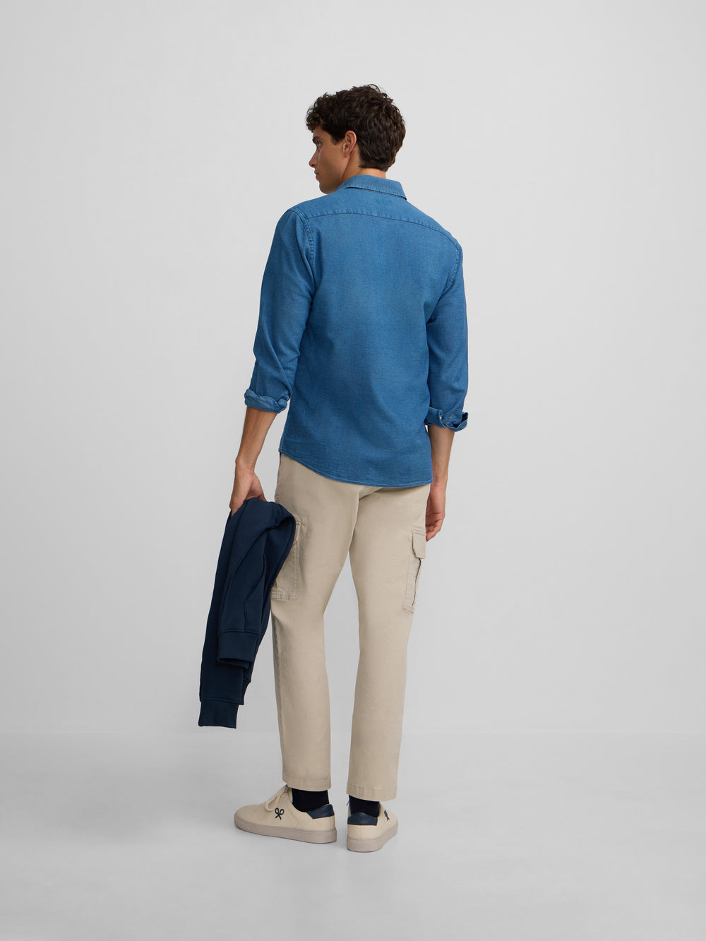 Camisa sport estructura denim azul medio