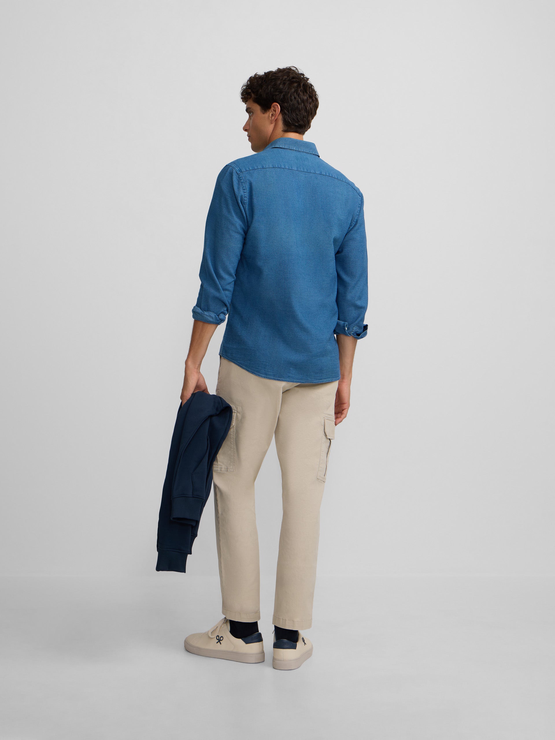 Camisa sport estructura denim azul medio