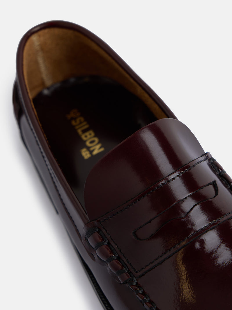 Kids loafer shoe burgundy