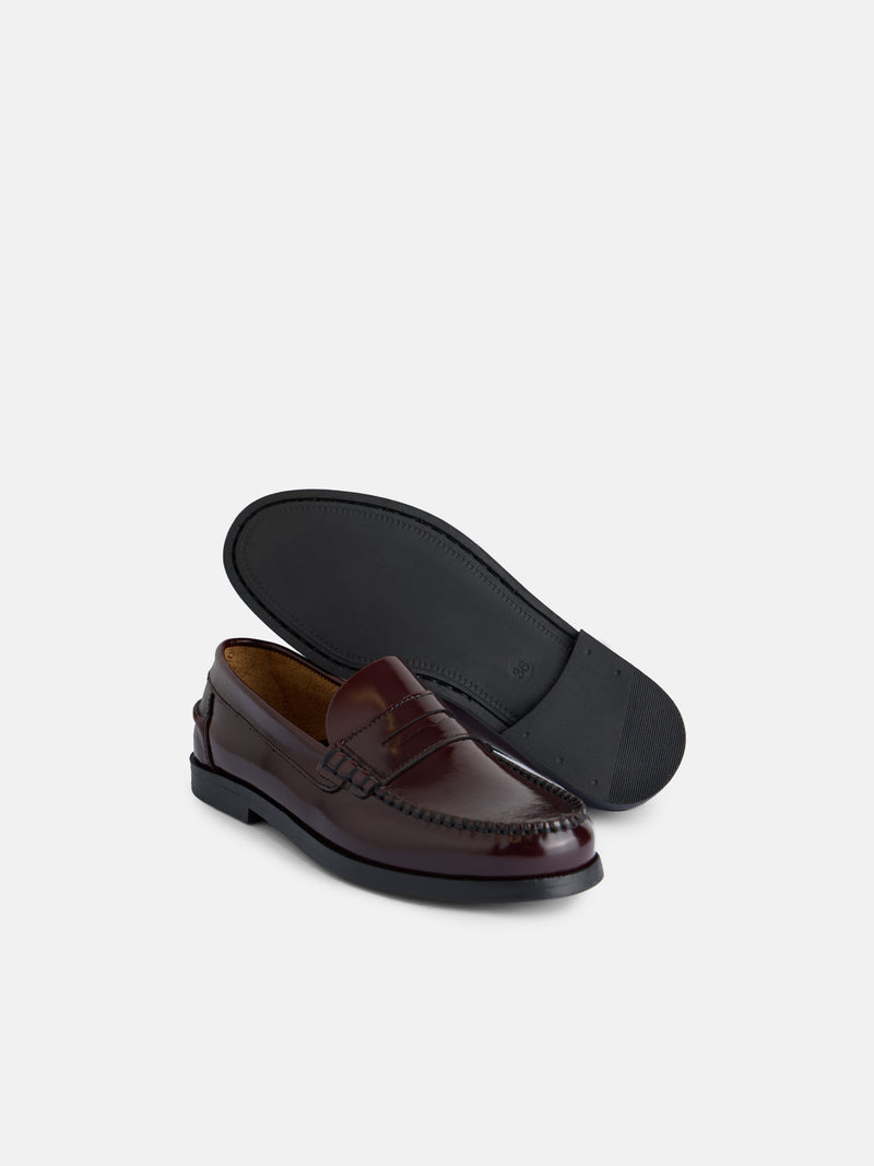 Kids loafer shoe burgundy