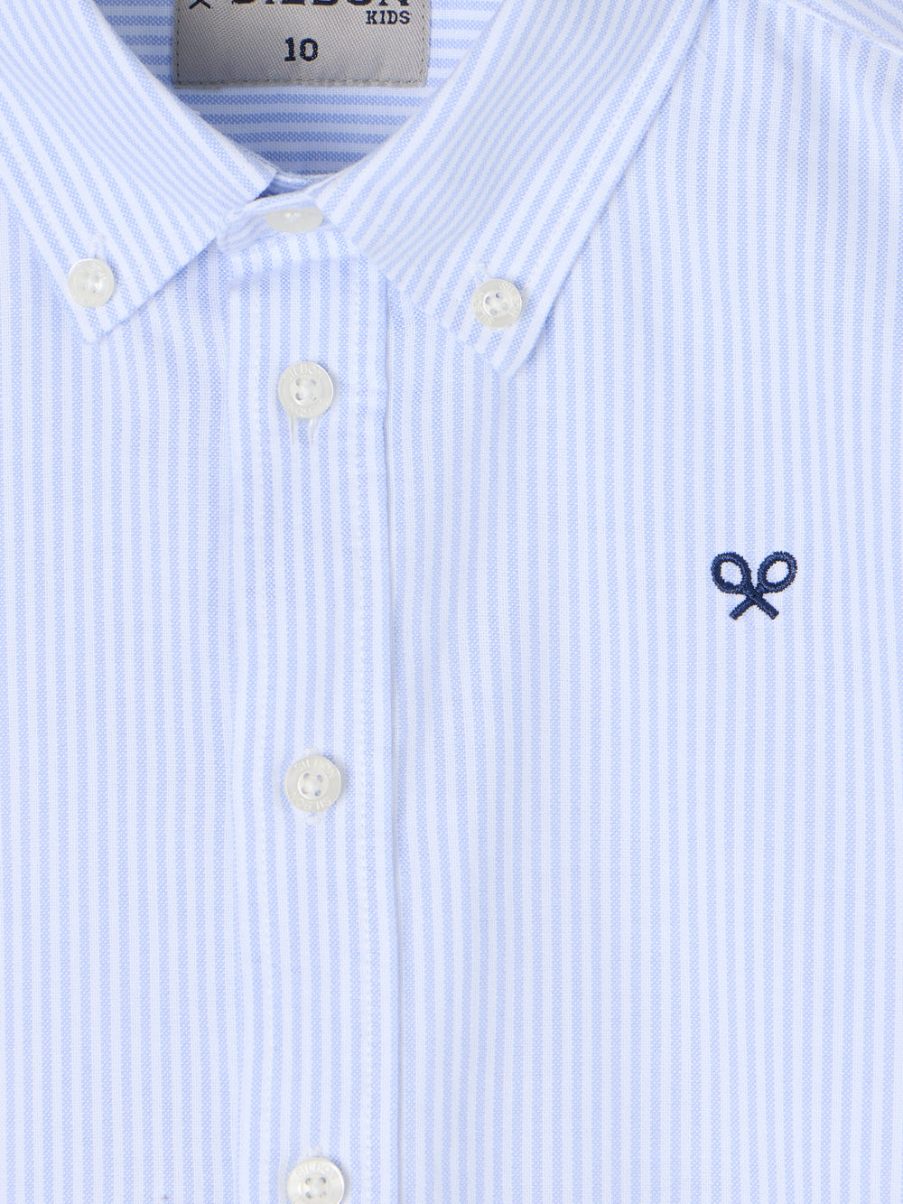 Camisa desportiva para crianças riscas oxford azul-claro