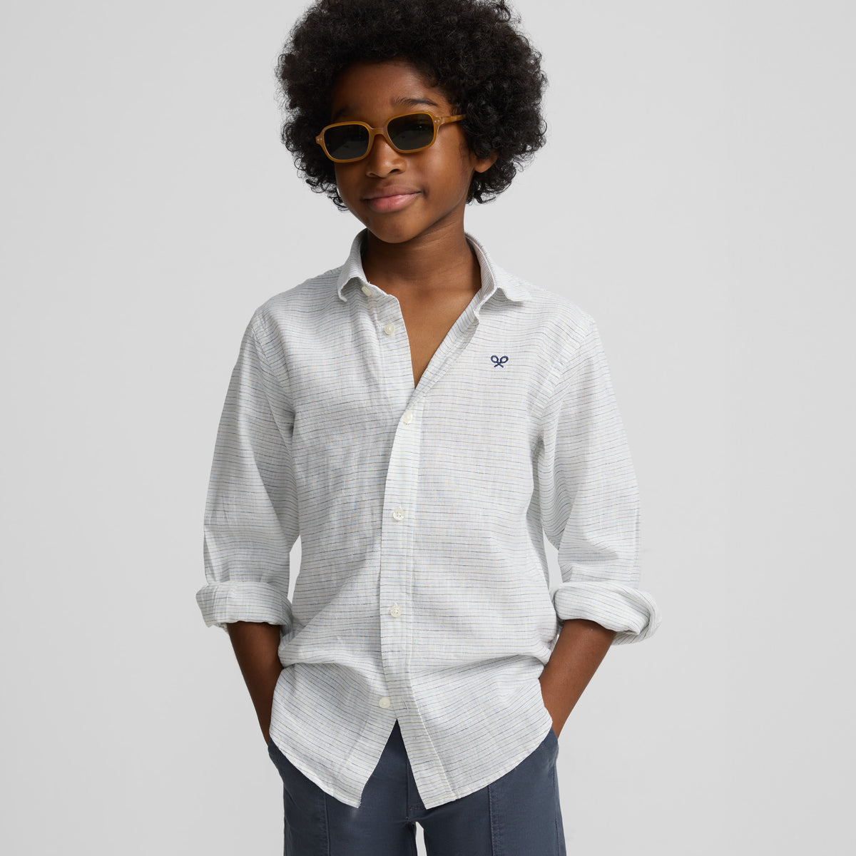 Polera De Rayas Para Niños - Manga Larga, 100% Algodón BCI, Corte Regular, Perfecta Para El Día A Día