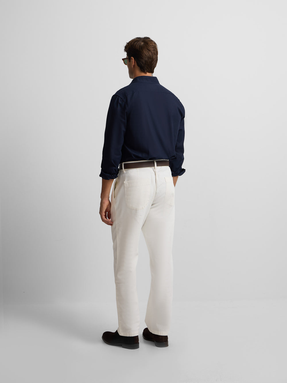 Navy blue mini-structure sport shirt