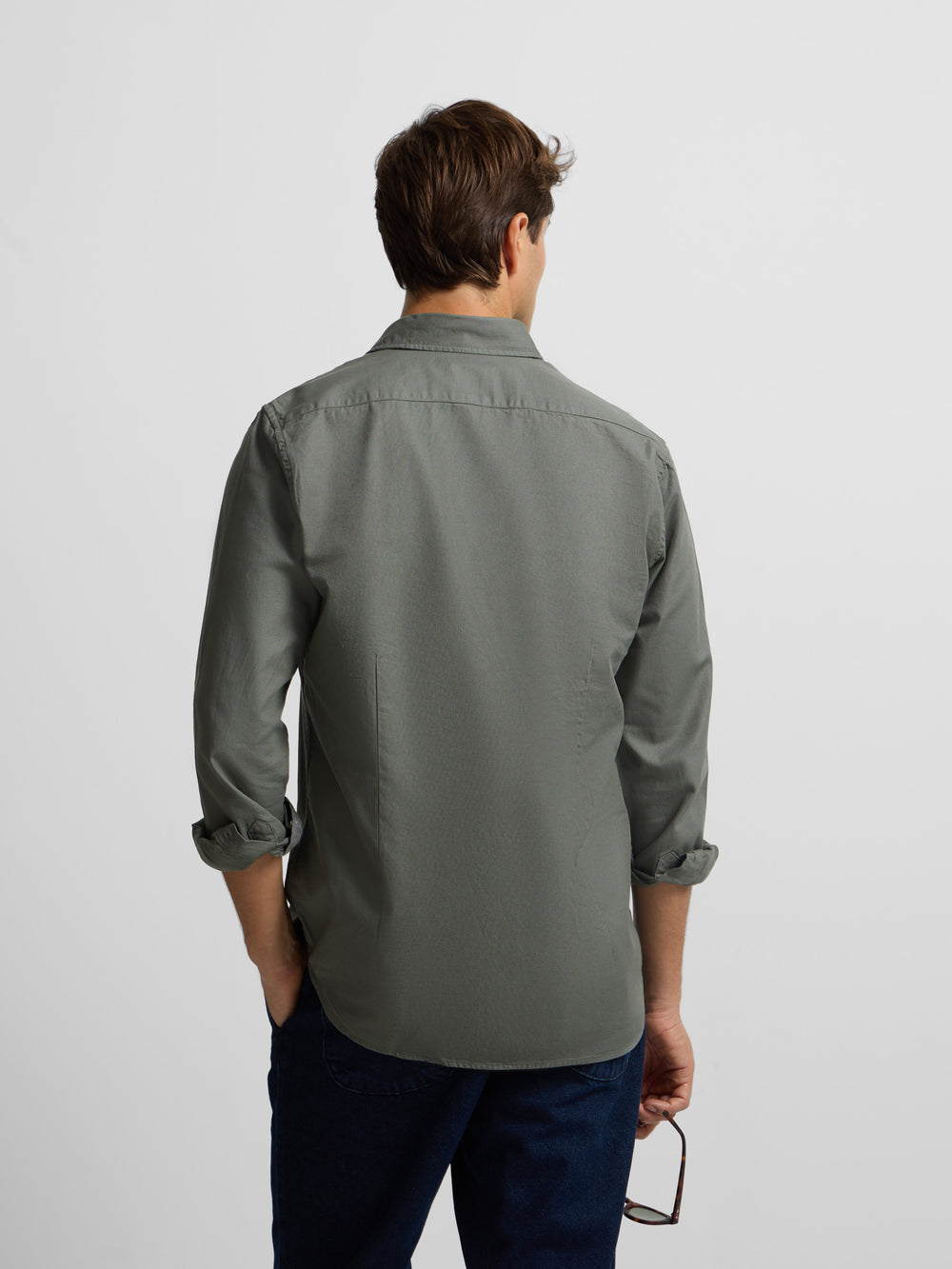 Dark green mini-structure sport shirt
