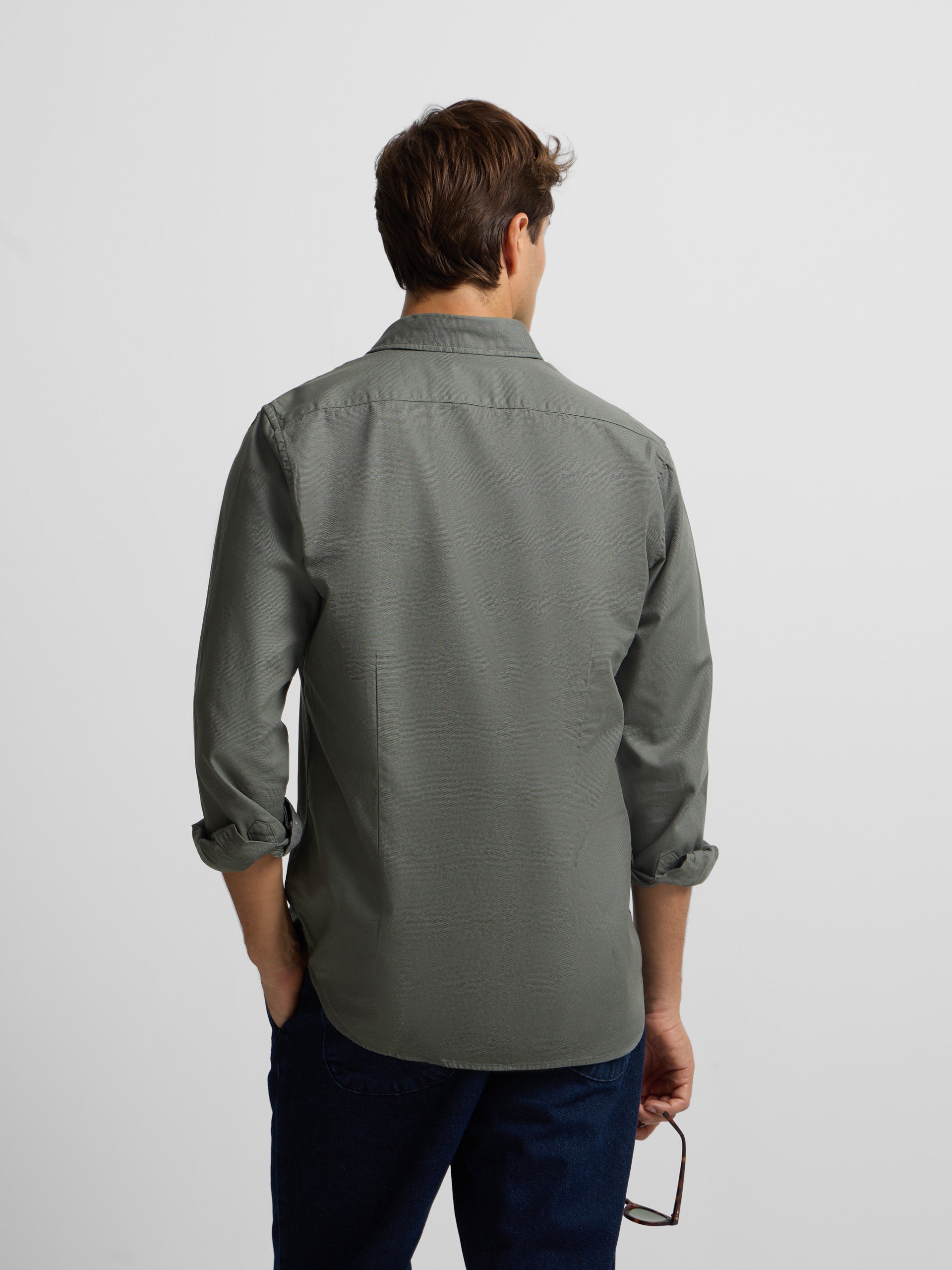 Chemise de sport à mini-structure vert foncé