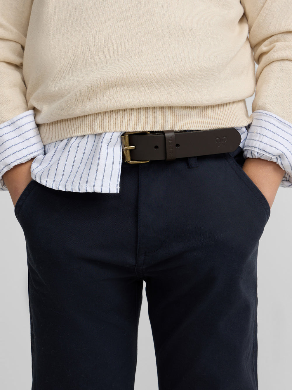 Calças desportivas para crianças estilo chino azul-marinho