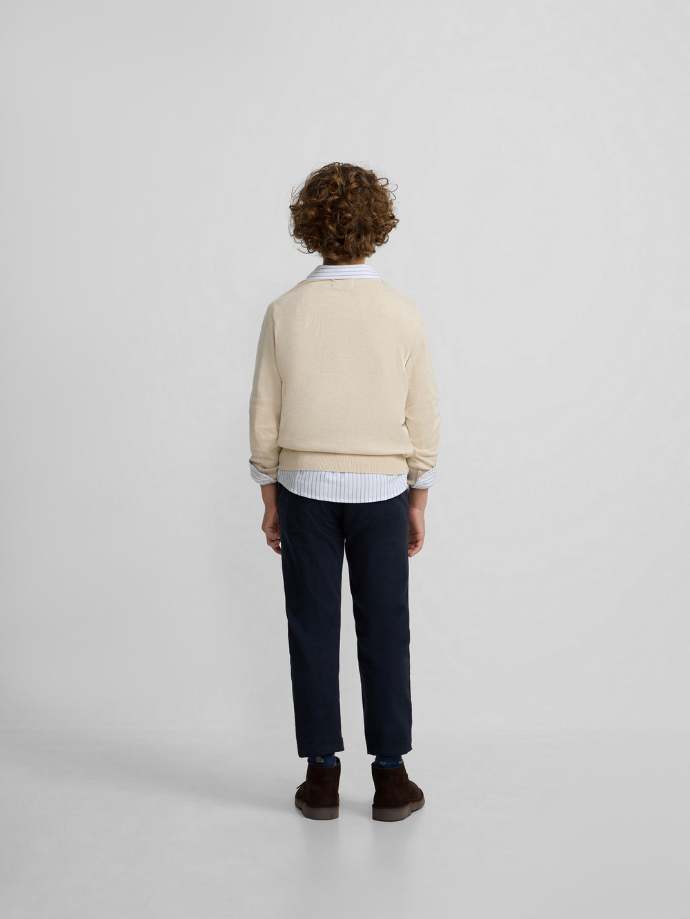 Calças desportivas para crianças estilo chino azul-marinho