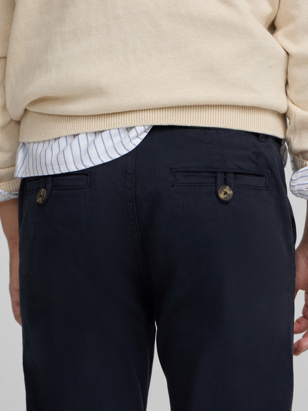 Calças desportivas para crianças estilo chino azul-marinho