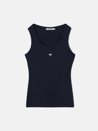 Camisola de mulher tank azul-marinho