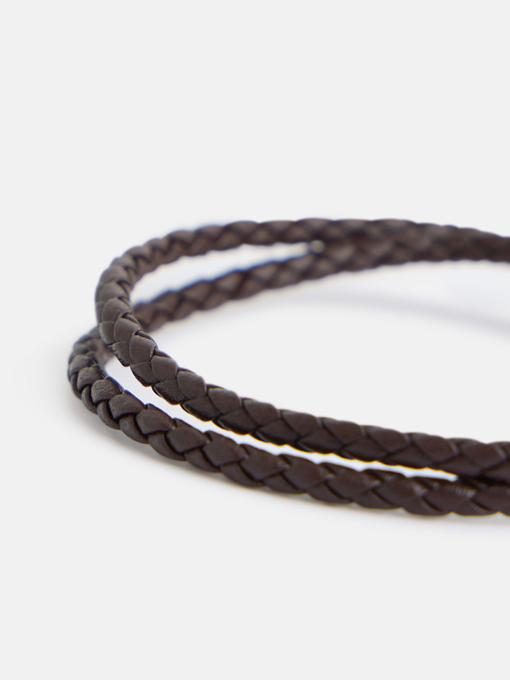 Braided leather bracelet with racket detail