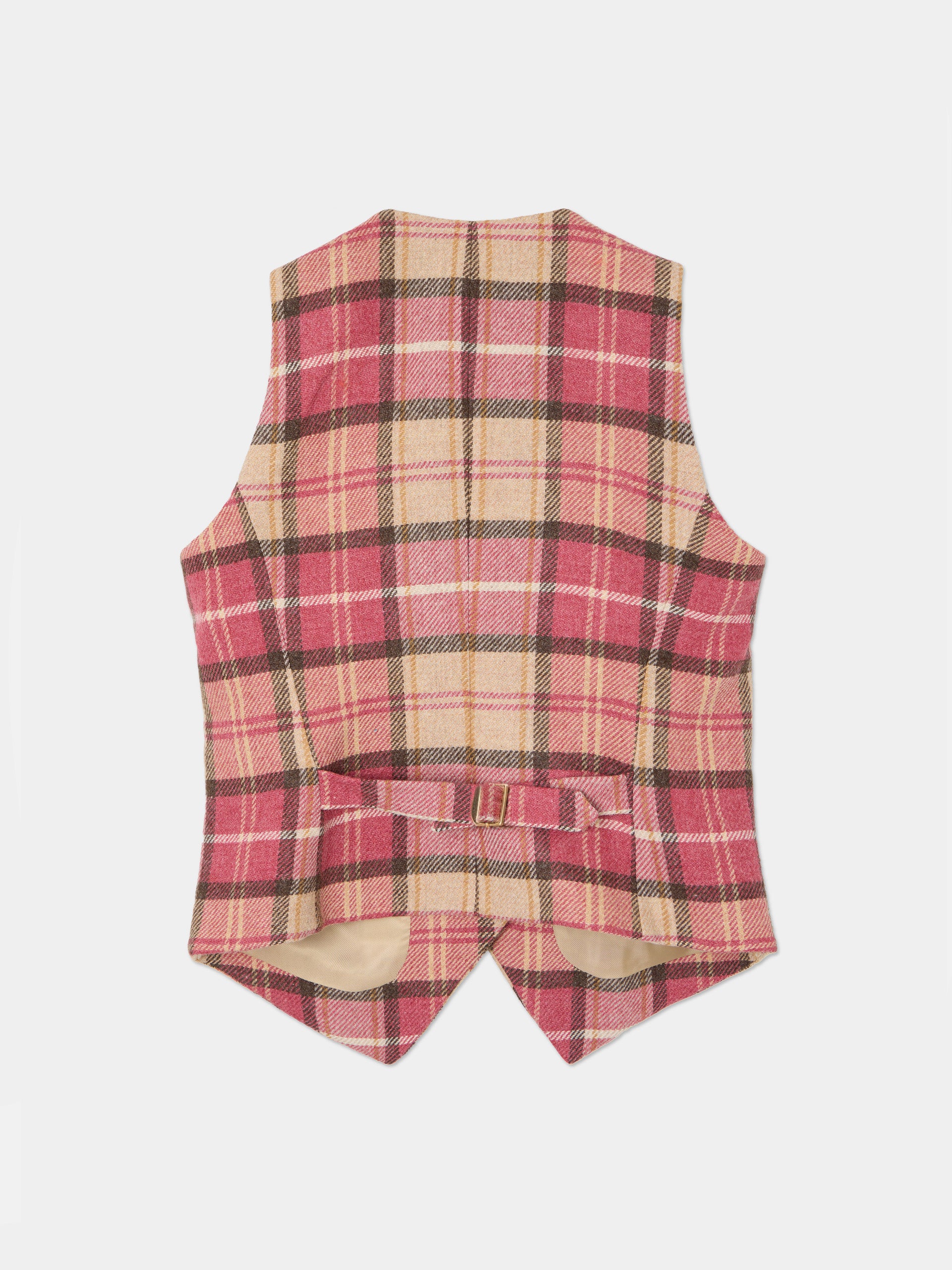 sheller sketch check tweed 集る vest/pink