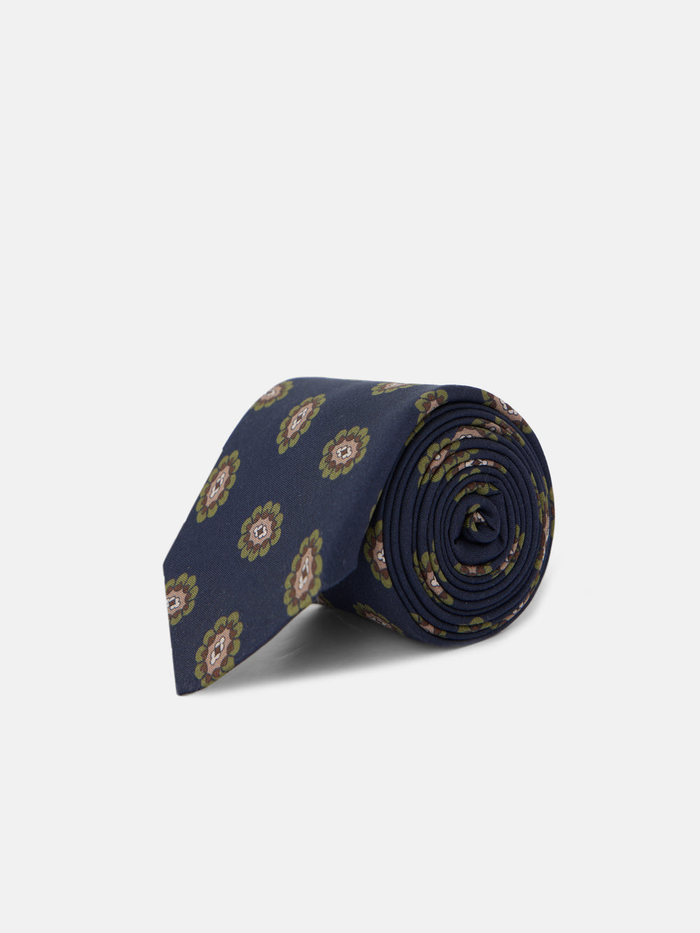 Cravate médaillon bleu marine