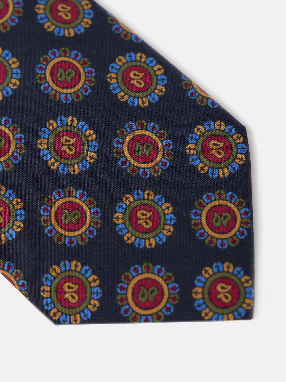 Cravate cercle bleu marine