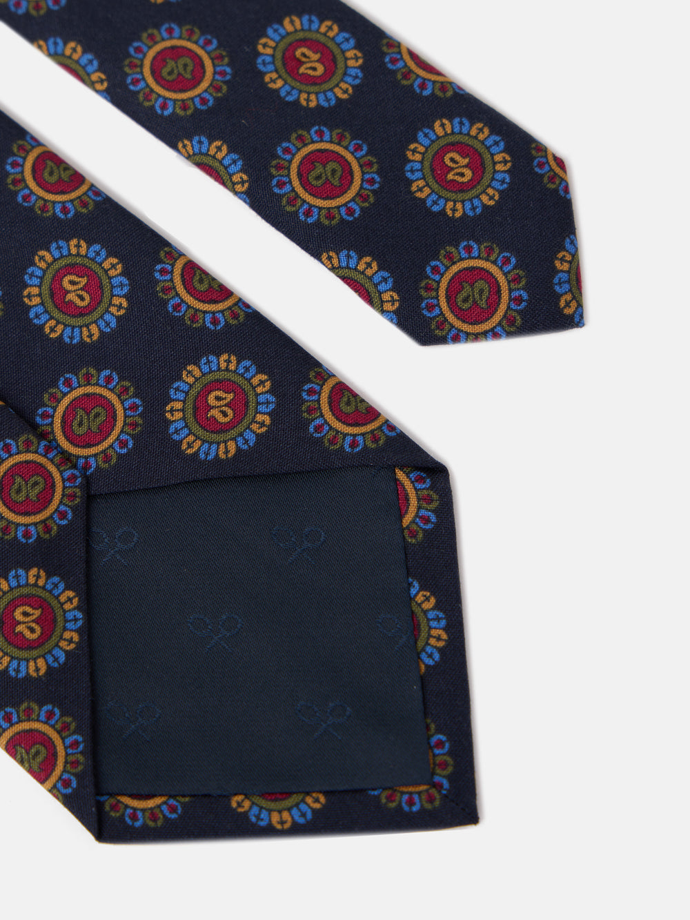 Cravate cercle bleu marine