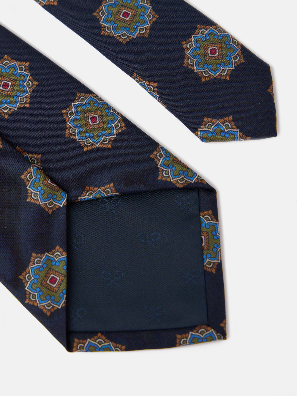 Corbata motivo ankara azul marino