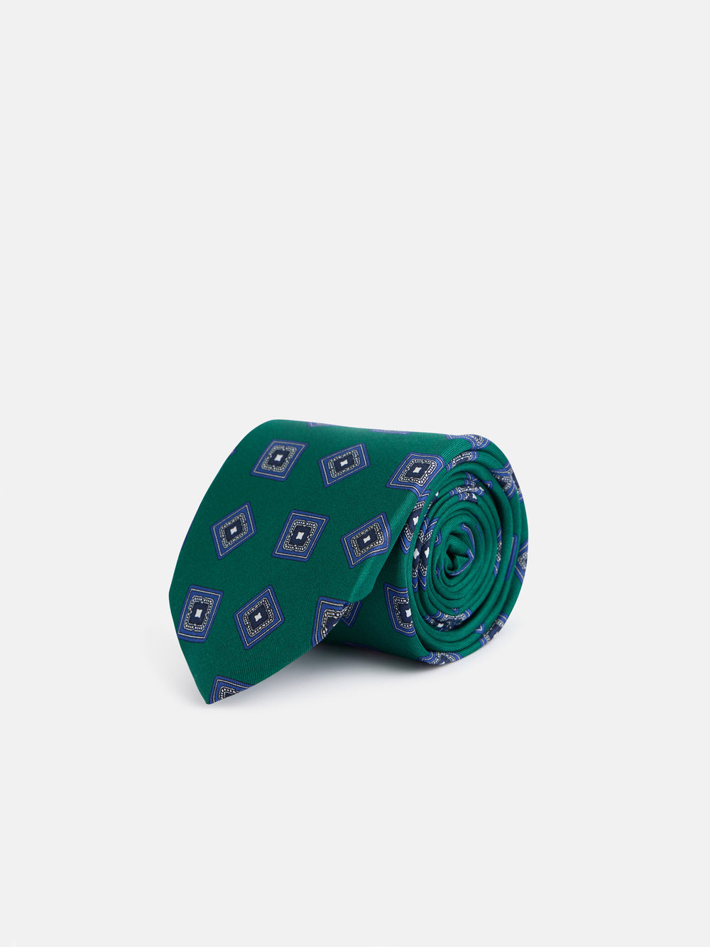 Cravate verte à losanges irréguliers
