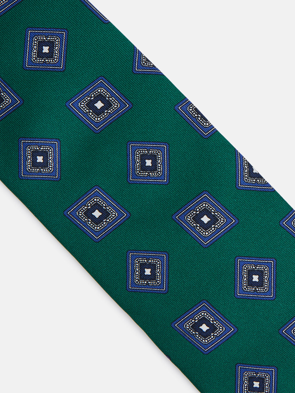 Cravate verte à losanges irréguliers