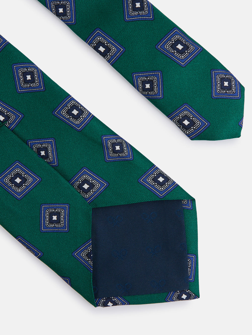 Cravate verte à losanges irréguliers
