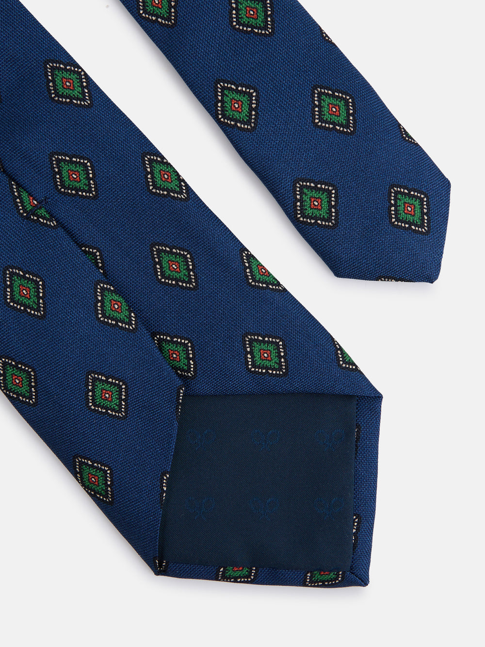 Corbata detalle rombo azul marino