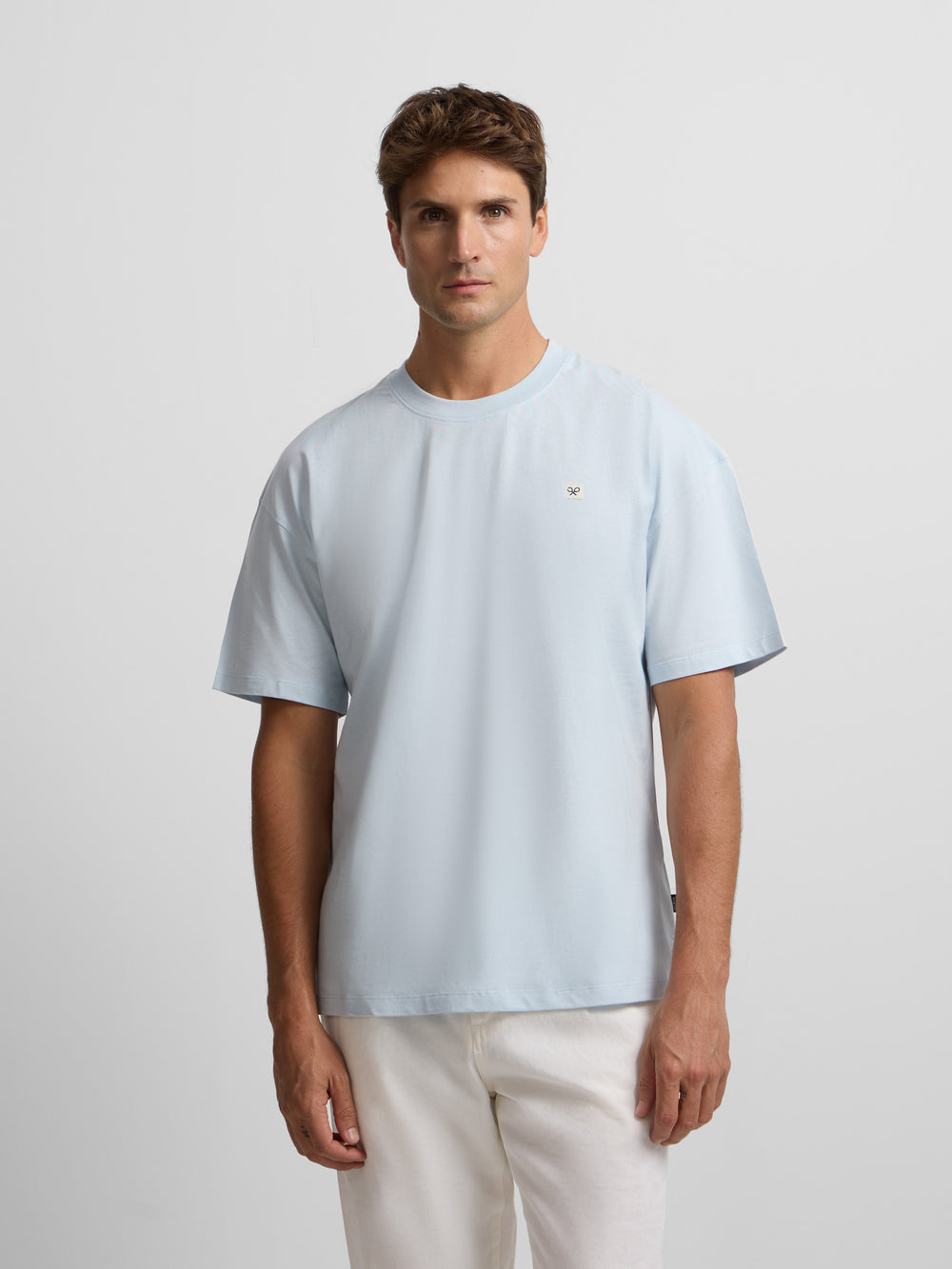Plain light blue mini patch T-shirt