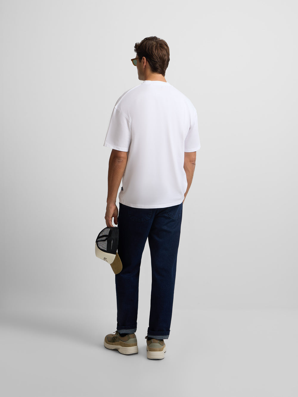 T-shirt unie avec mini-patch blanc