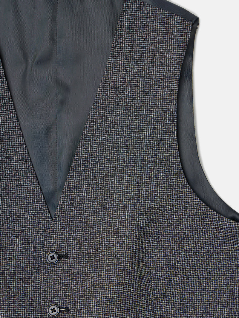 Chaleco recto traje pata de gallo gris