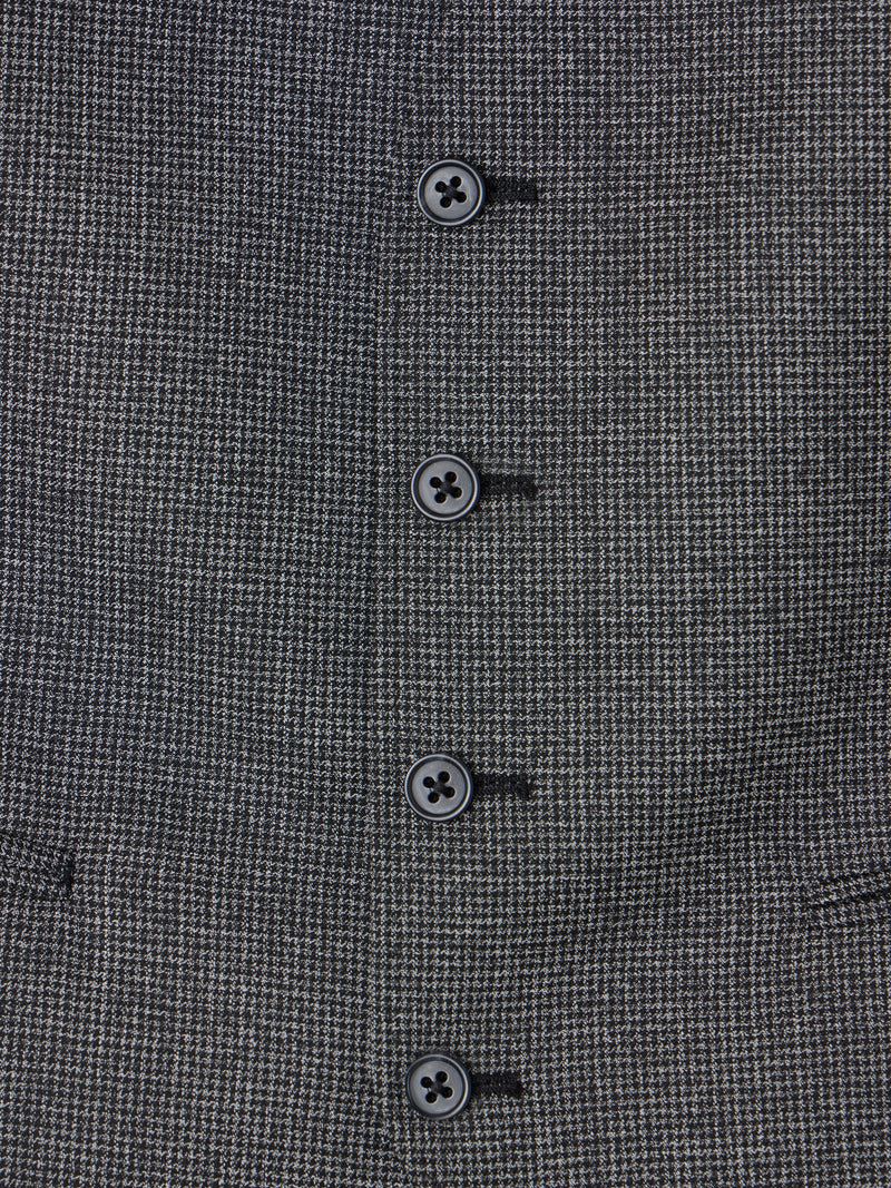 Chaleco recto traje pata de gallo gris