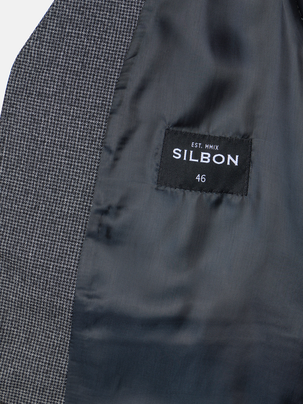 Chaleco recto traje pata de gallo gris