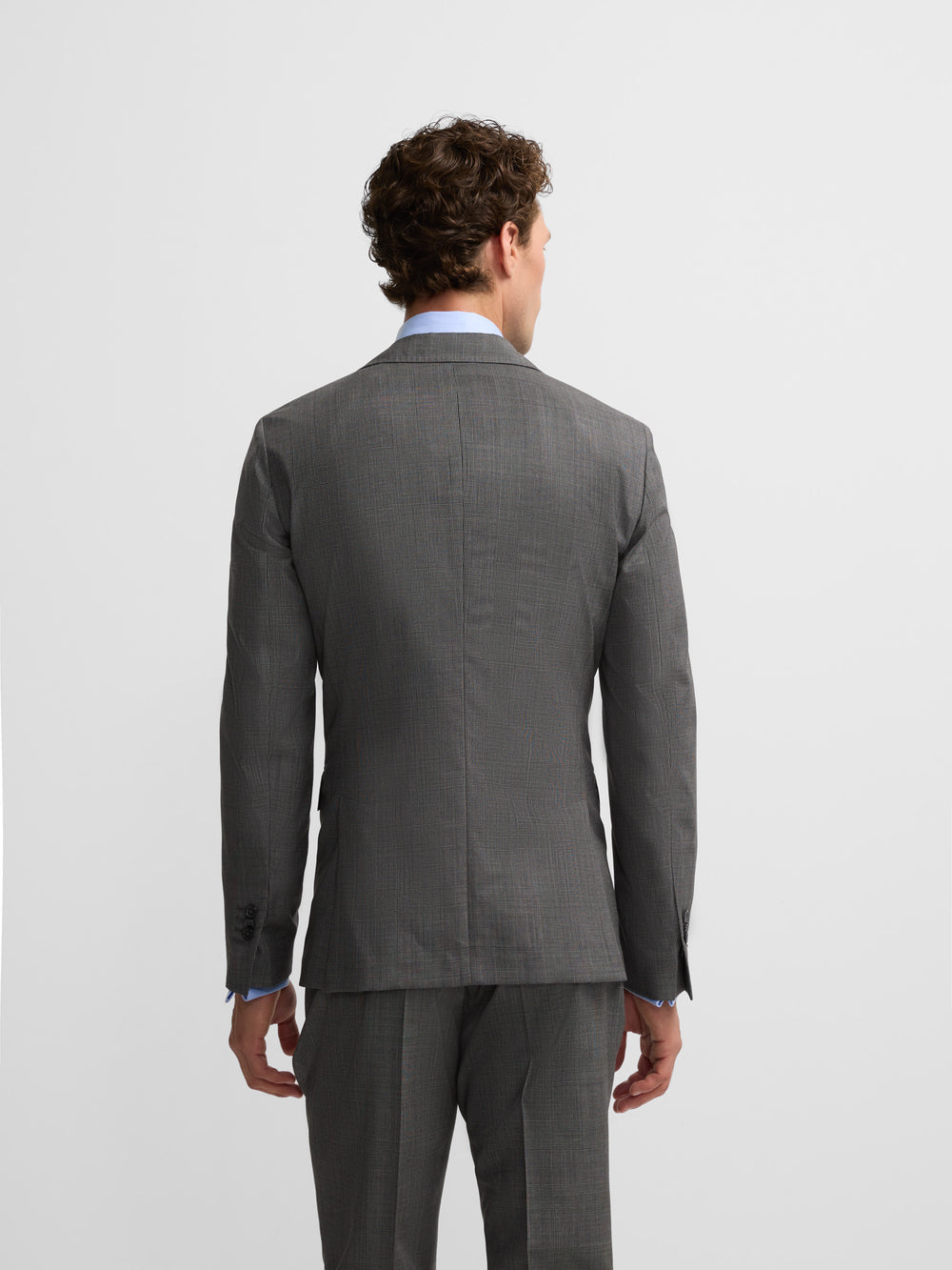 Americana traje clasico principe de gales gris