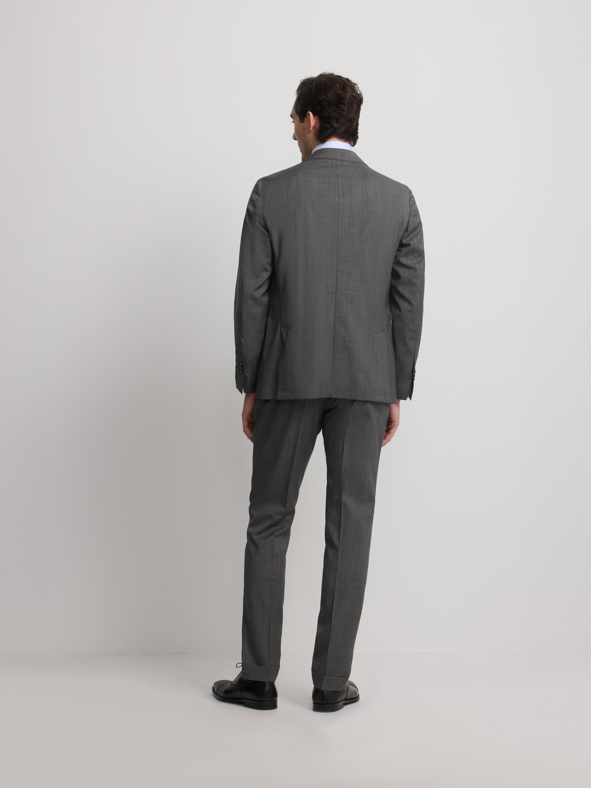 Americana traje clasico principe de gales gris