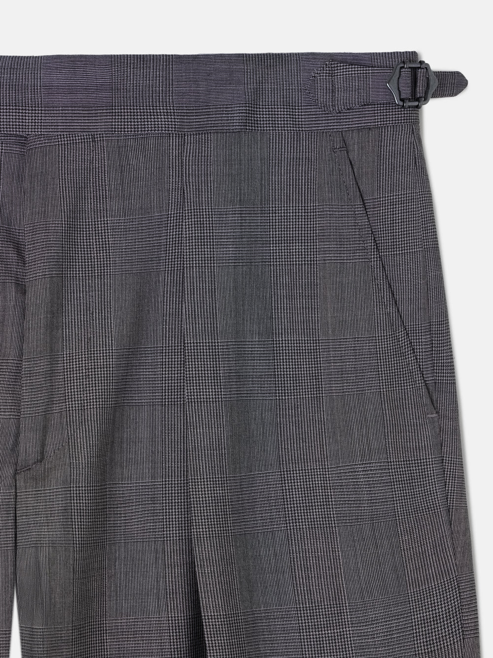 Calças de fato clássico príncipe de Gales cinzentas