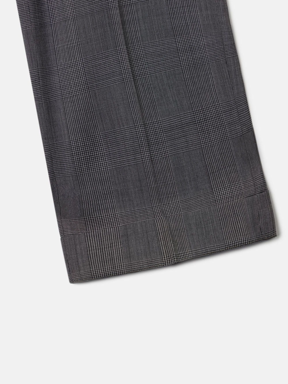 Calças de fato clássico príncipe de Gales cinzentas