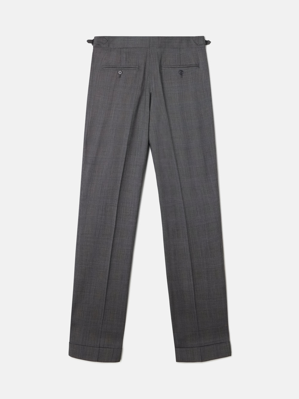 Calças de fato clássico príncipe de Gales cinzentas