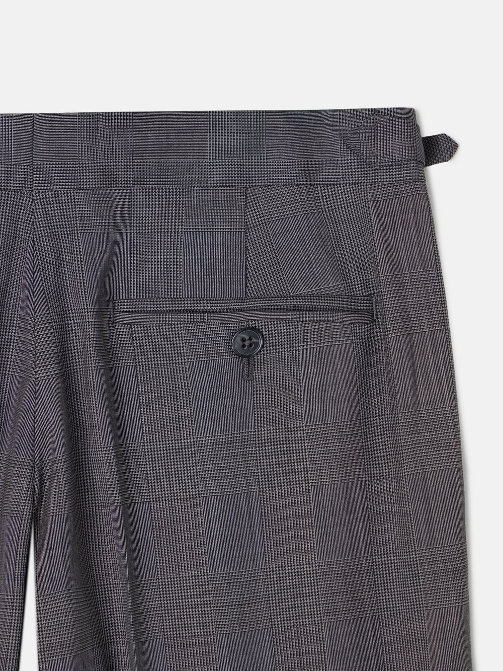 Calças de fato clássico príncipe de Gales cinzentas