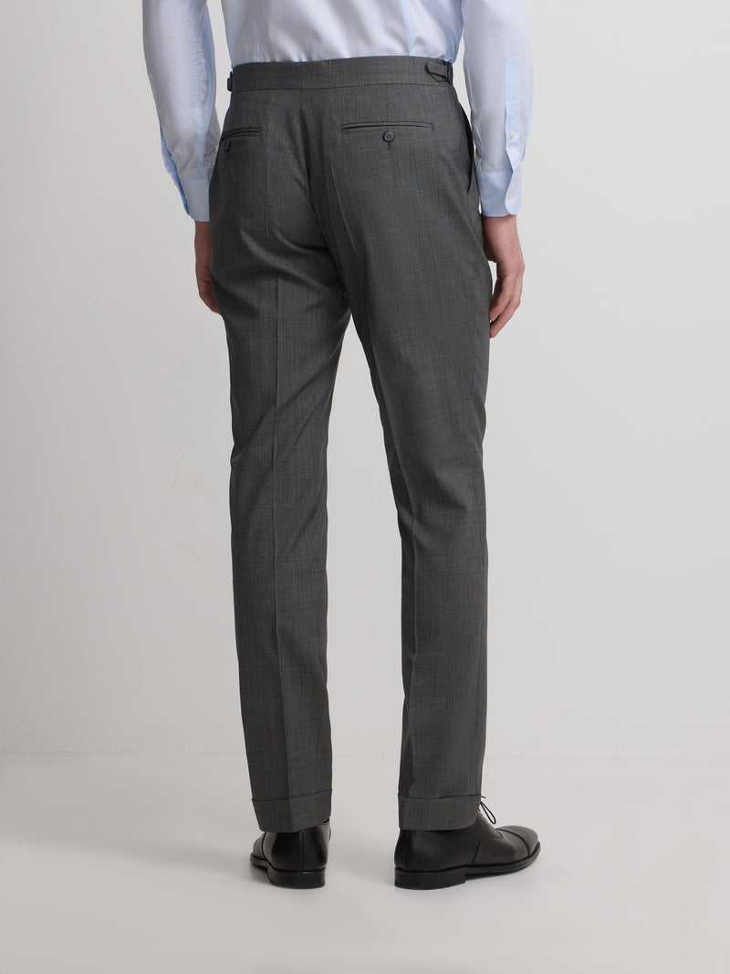Classic Prince of Wales grey suit trousers