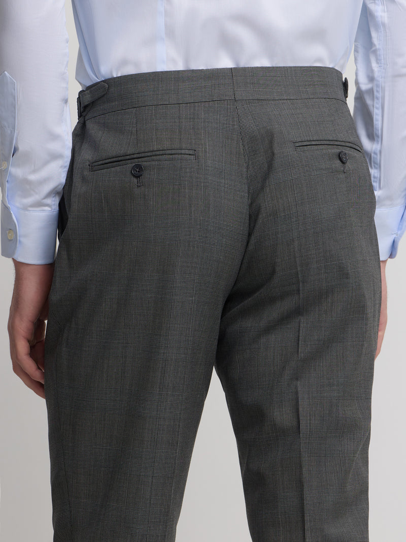 Classic Prince of Wales grey suit trousers