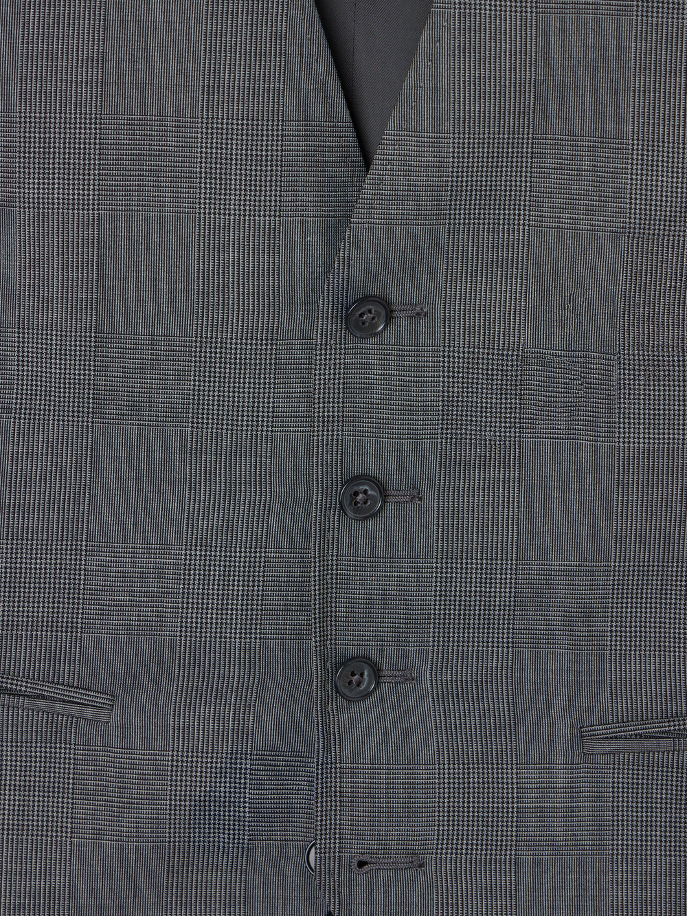 Chaleco recto traje principe de gales gris