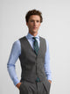 Colete reto de fato príncipe de Gales cinzento