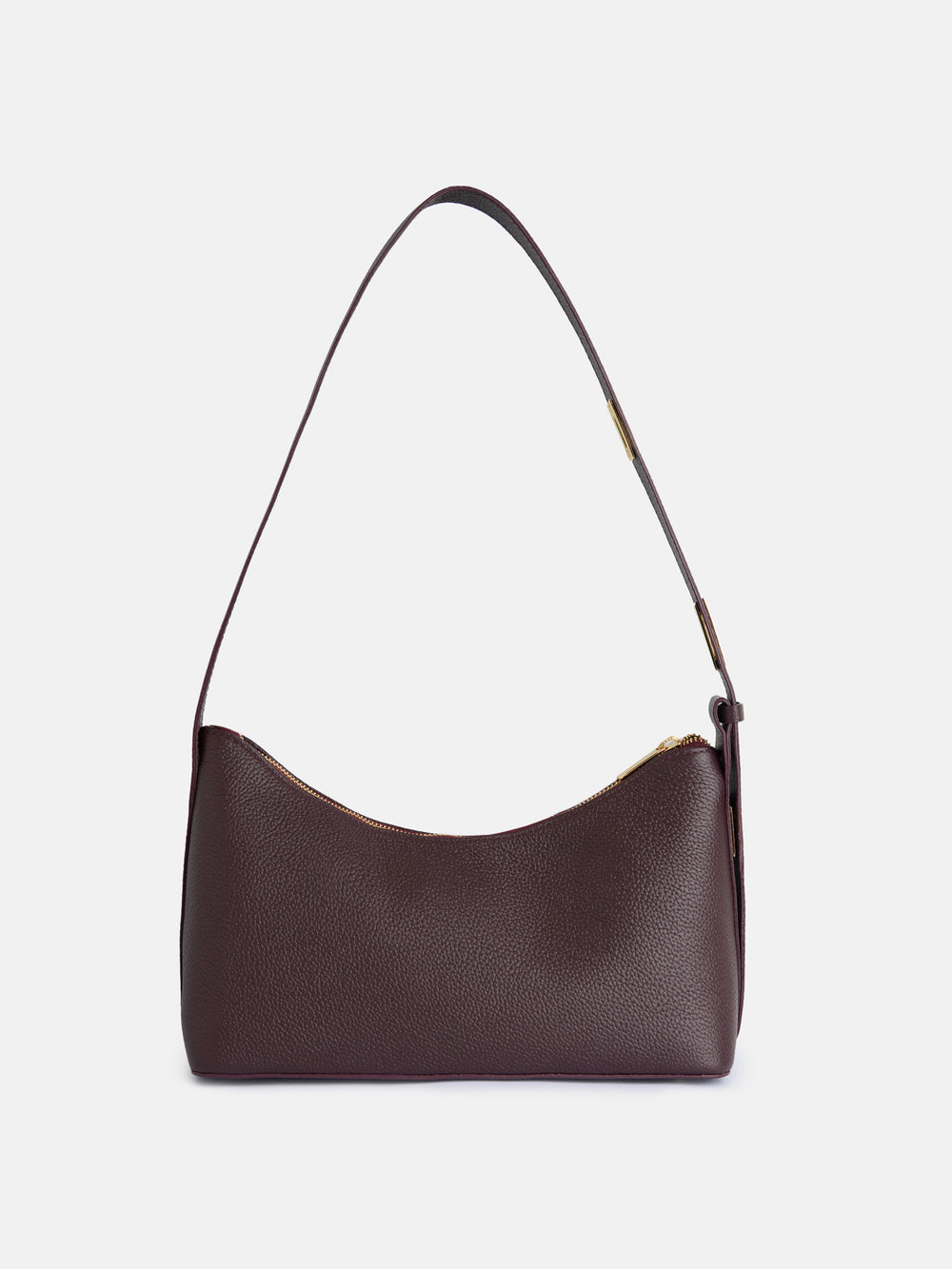 Bolsa pochette em pele bordô