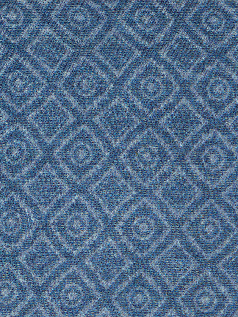 Blue and green tile pattern handkerchief