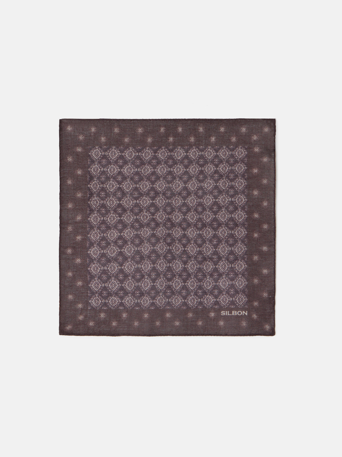 Pañuelo motivo geometrico marron