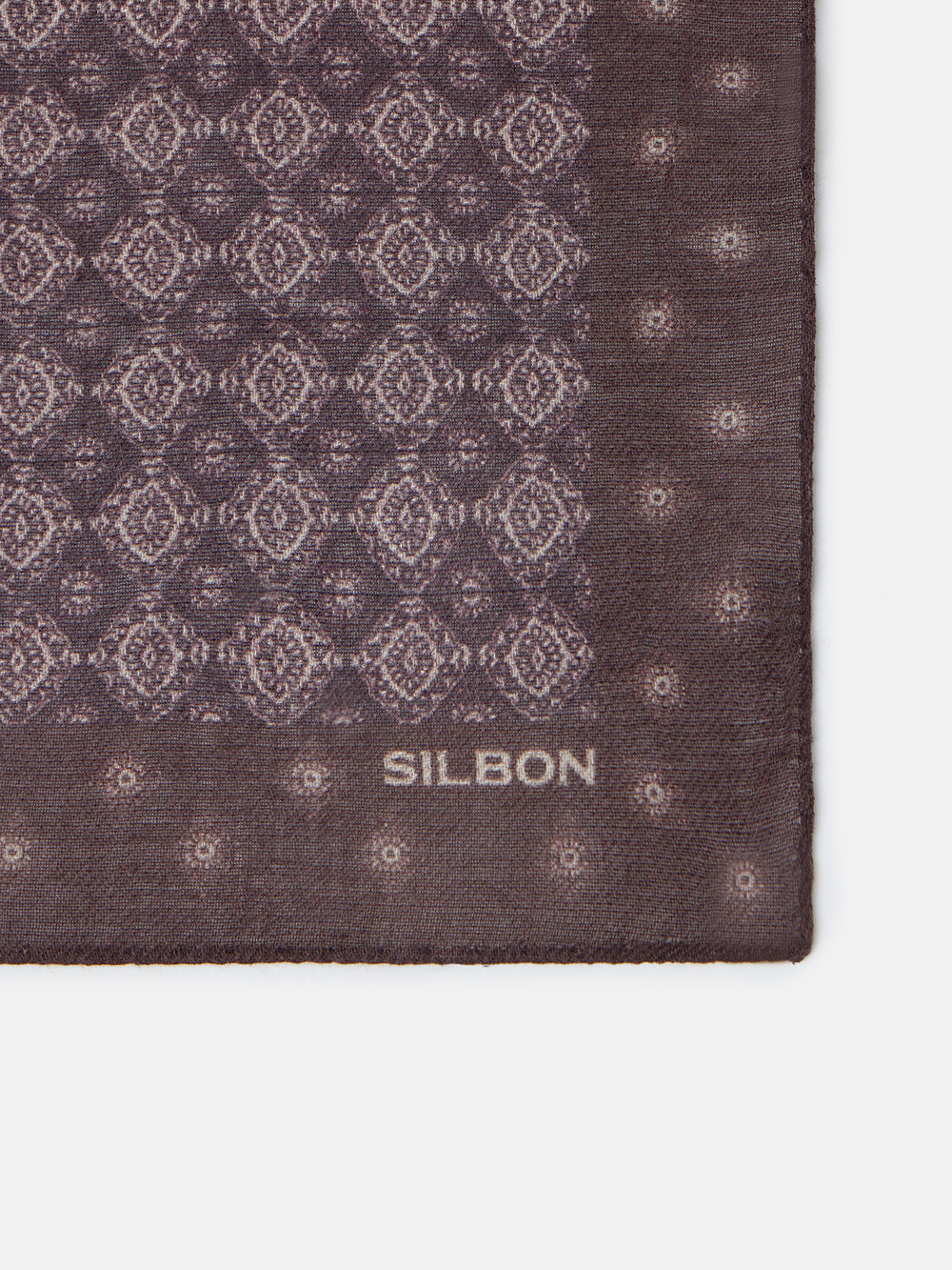 Pañuelo motivo geometrico marron